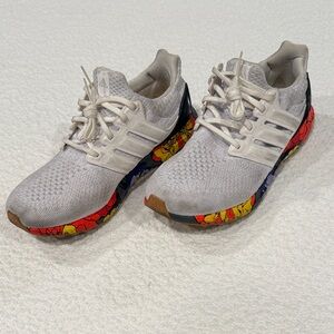 Adidas Ultra Boosts White Sneakers with flowers